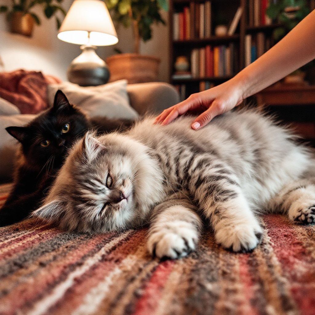 Cat being petted